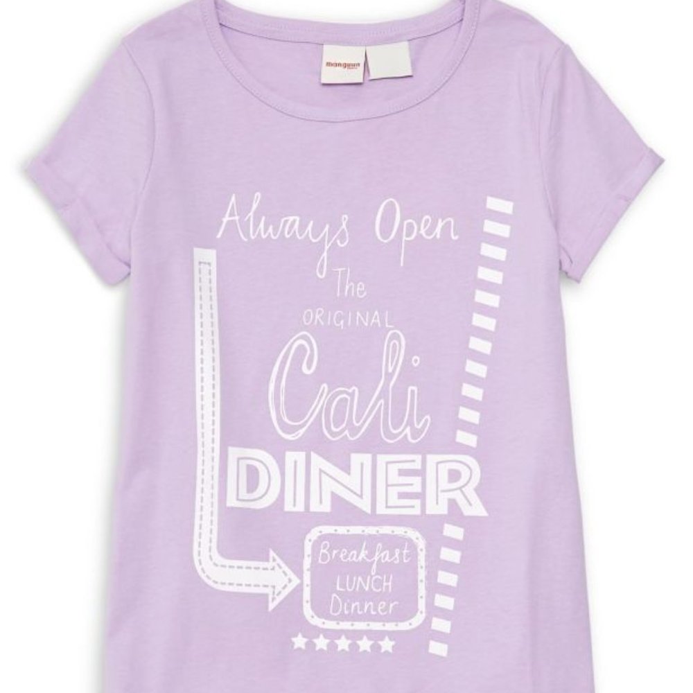 Manguun Diner Always Open Short Sleeve Tee Girls M